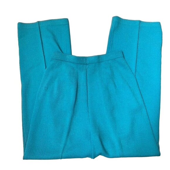 Vintage Y2K St. John Collection Turquoise Sequin Knit Crop Blazer Pants Set Size - Picture 14 of 16